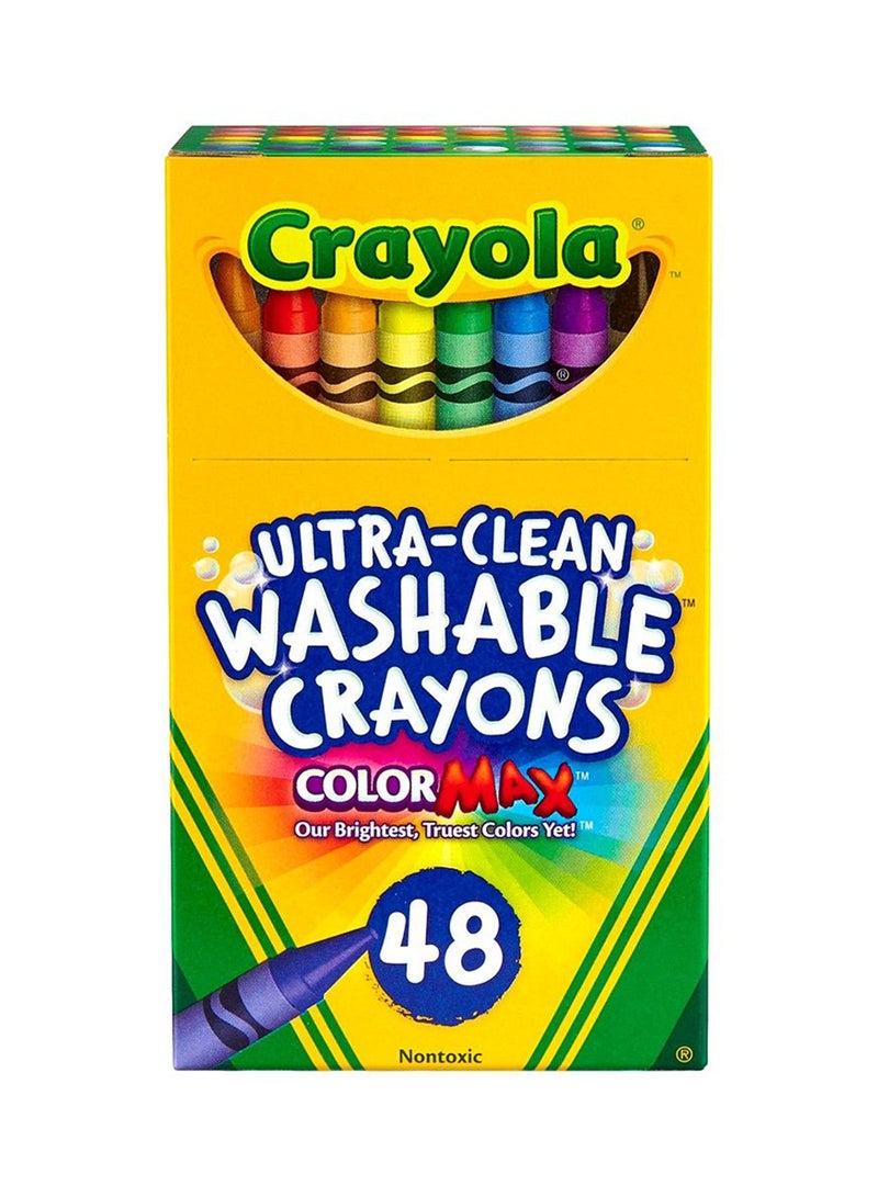 كرايولا طقم أقلام تلوين ووشابل فائقة النظافة مكون من 48 قطعة - حجم عادي 12.55 x 7.47 x 5.72سم - Image 1