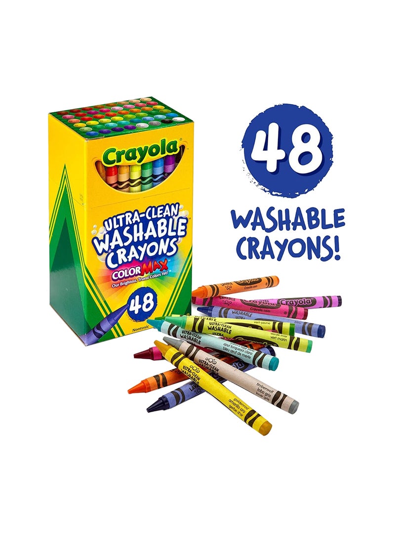 كرايولا طقم أقلام تلوين ووشابل فائقة النظافة مكون من 48 قطعة - حجم عادي 12.55 x 7.47 x 5.72سم - Image 2