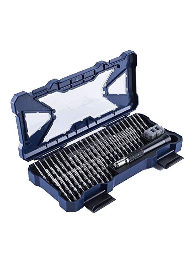 56-Piece Precision Screwdriver Set With Case Silver/Blue  - Image 1