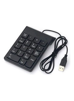 لوحة مفاتيح رقمية سلكية USB رفيعة 18 مفتاحاً لأجهزة آيماك/ ماك برو/ ماك بوك/ ماك بوك إير/ برو وأجهزة اللابتوب والكمبيوتر الشخصي والكمبيوتر الدفتري والكمبيوتر المكتبي أسود