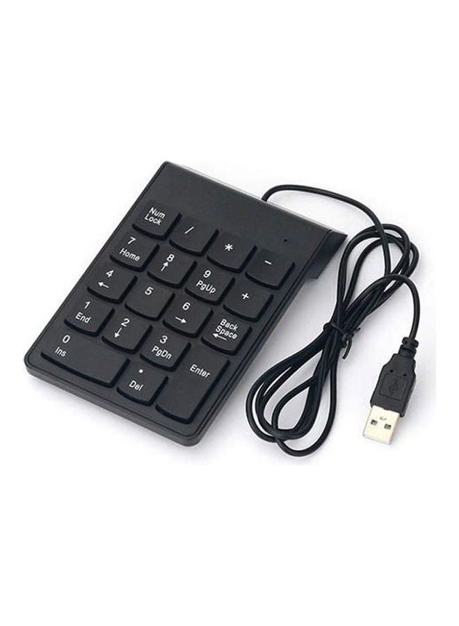 ماركة غير محددة - لوحة مفاتيح رقمية سلكية USB رفيعة 18 مفتاحاً لأجهزة آيماك/ ماك برو/ ماك بوك/ ماك بوك إير/ برو وأجهزة اللابتوب والكمبيوتر الشخصي والكمبيوتر الدفتري والكمبيوتر المكتبي أسود - Image 1