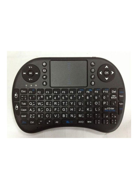 Arabic/English Rii I8 Mini 2.4Ghz Wireless Touchpad Keyboard With Mouse For Pc- Pad- Xbox 360- Ps3- Google Android Tv Box- Htpc- Iptv (2.4G Black) Black