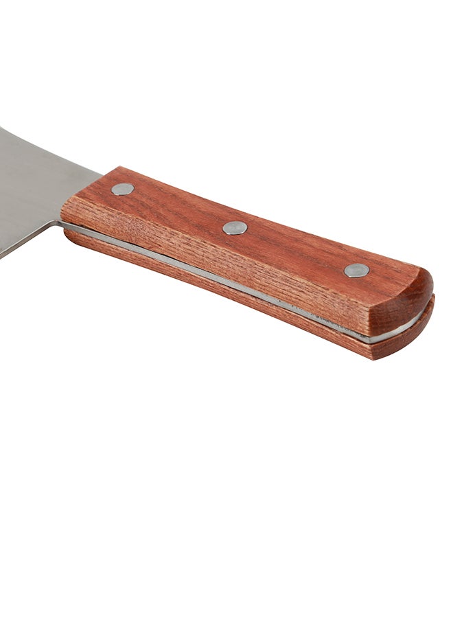 Heavy Cleaver Knife With Handle Silver/Brown 8inch  - Image 4