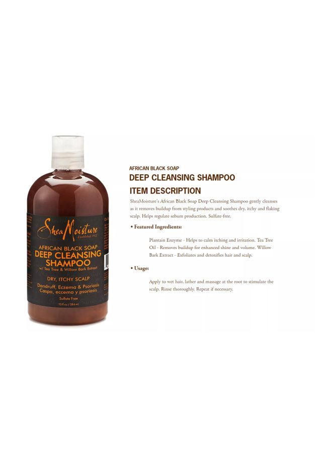 African Black Soap Deep Cleansing Shampoo 384ml