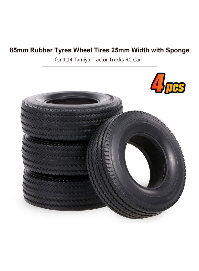 4-Piece Rubber Wheel For 1:14 Tamiya RC Car  - Image 2