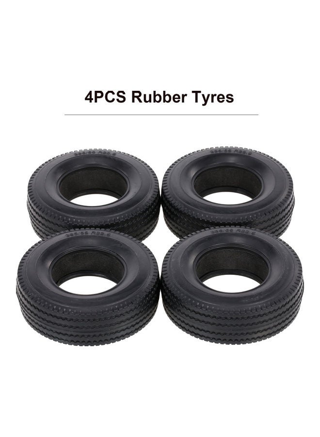 4-Piece Rubber Wheel For 1:14 Tamiya RC Car  - Image 3
