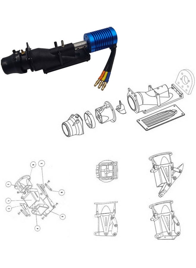 Thruster Jet Pump Set Propeller Pusher Spray Water Thruster with Brushless Motor for Boat