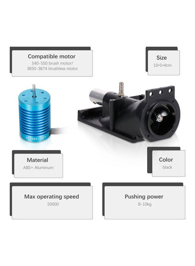 Thruster Jet Pump Set Propeller Pusher Spray Water Thruster with Brushless Motor for Boat