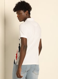ABOF Stripes Slim Fit Collared Neck Polo White/Black/Red  - Image 2