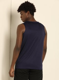 ABOF Basic Regular Fit Round Neck Printed Vest Dark Grey  - Image 2