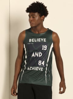 ABOF Basic Regular Fit Round Neck Printed Vest Grey/White  - Image 1