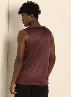ABOF Basic Regular Fit Round Neck Printed Vest Windsor Wine  - Image 2