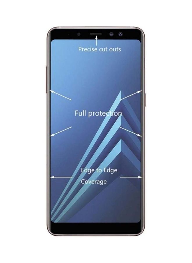 شيزي لاصقة حماية للشاشة من الزجاج المقوى ثلاثي الأبعاد لهاتف سامسونج جالاكسي A8 بلس أسود - Image 2