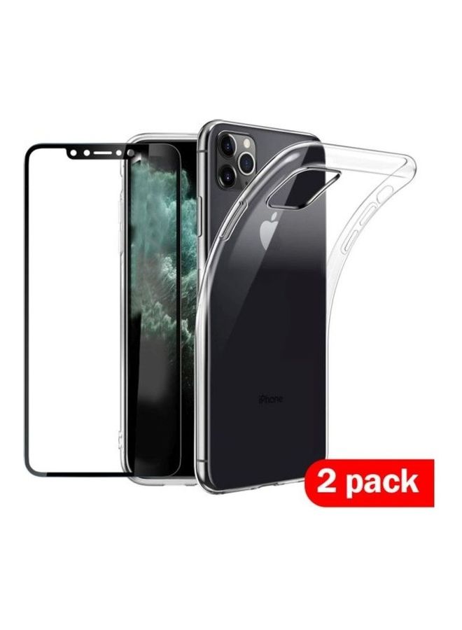 shAyzee Protective Case Cover With 3D Screen Protector For Apple iPhone 11 Pro Clear/Black - Image 1
