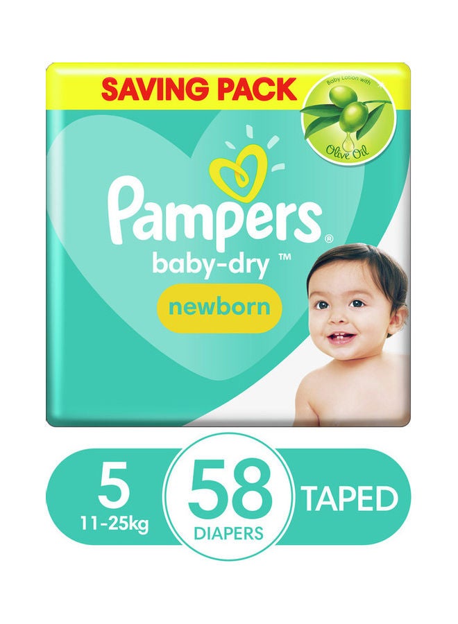 Pampers 58-Piece Baby Dry Diapers, Size 5, 11-25kg  - Image 1