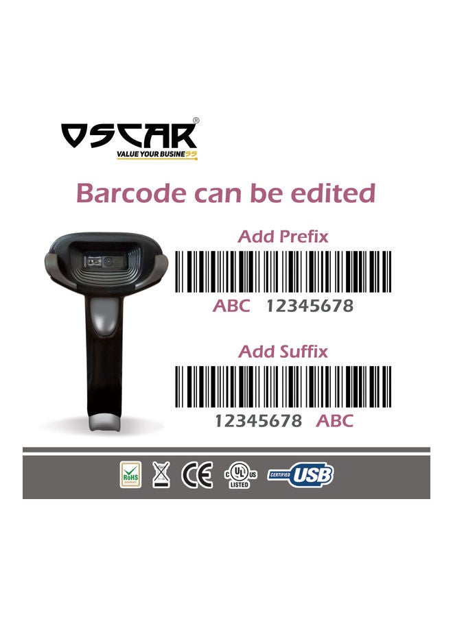 Oscar UniBar I 1D Barcode Scanner Black  - Image 2