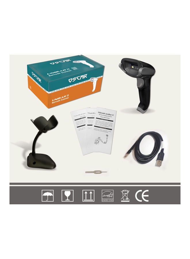 Oscar - UniBar II 1D QR 2D Barcode Scanner Black - Image 1