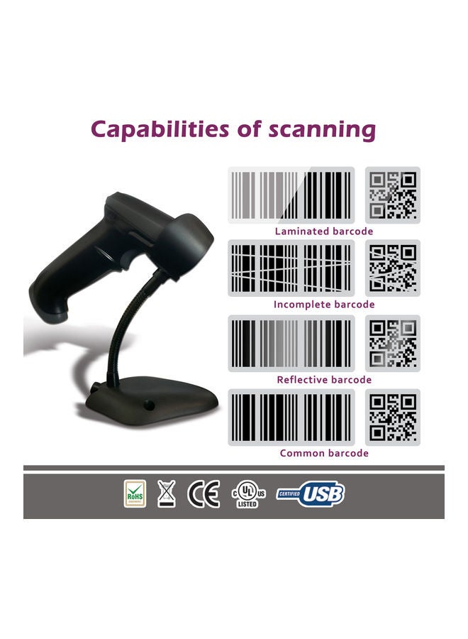 Oscar - UniBar II 1D QR 2D Barcode Scanner Black - Image 1