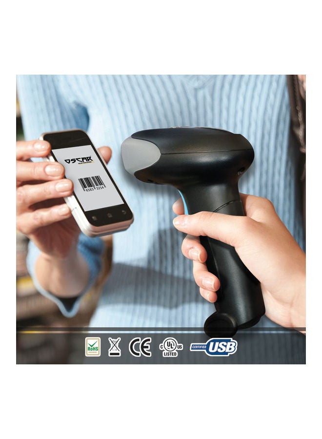 Oscar - Cordless Wireless Rechargeable Barcode Scanner Black - Image 1