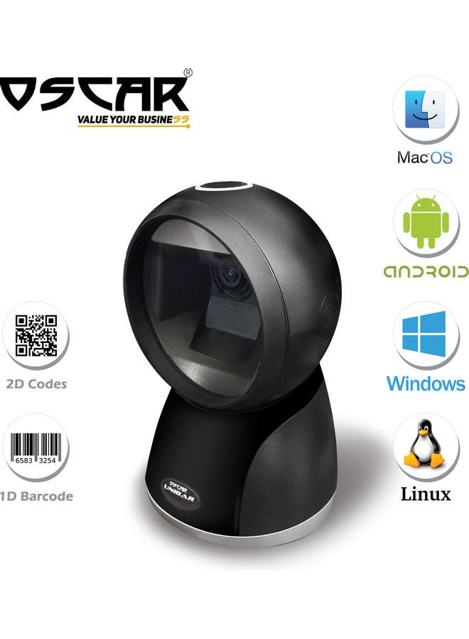 Oscar - UniBar CoreBit 1D QR 2D Barcode Scanner Black - Image 1