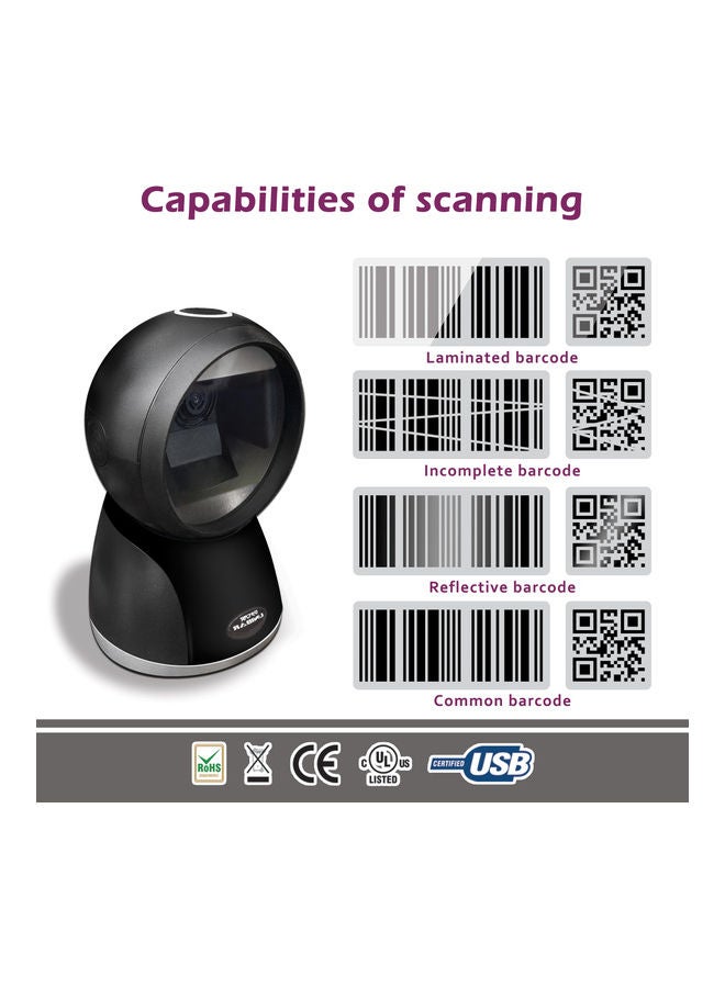 Oscar - UniBar CoreBit 1D QR 2D Barcode Scanner Black - Image 1