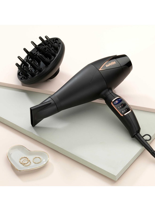 babyliss - Digital Dryer | 2200w With An Advanced Digital Motor| 3 Heat / 2 Speed Settings With Super Ionic Frizz-control | Lightweight & 10 Years Motor Guarantee | D665SDE Black - Image 1