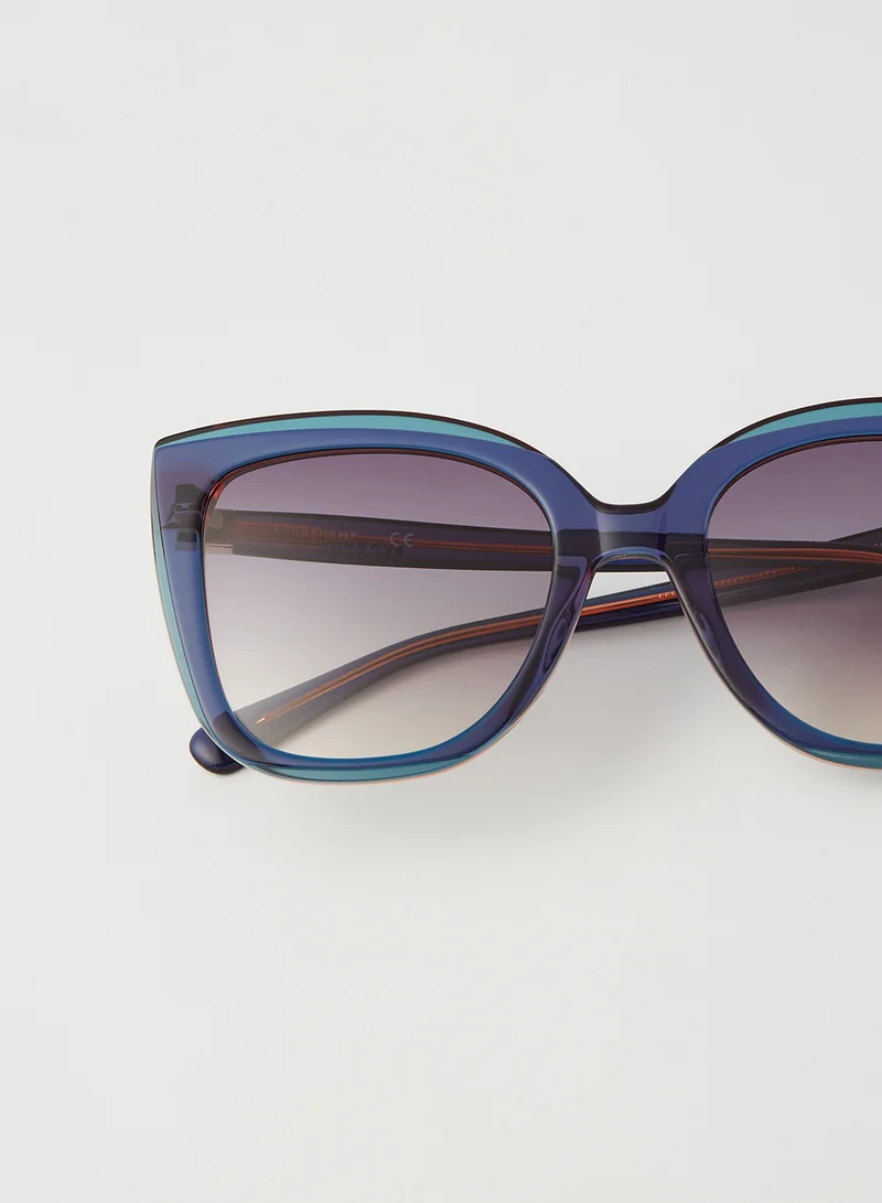 Longchamp Women's Full Rim Acetate Modified Rectangle Sunglasses - Lens Size: 53 mm