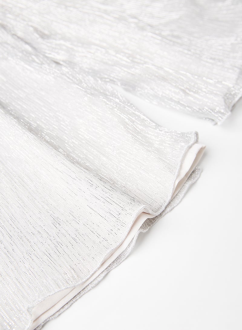 مانجو Girls Flared Lurex Jumpsuit Silver - Image 4