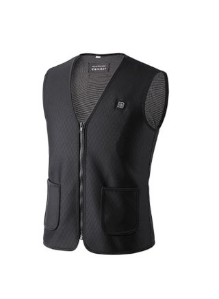 Dual Pocket Detail Thermal Fleece Heating Vest Black - v1617718576/N45011887V_1