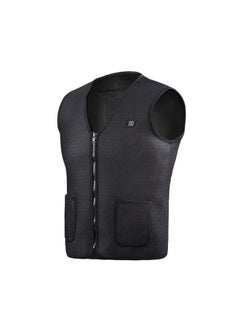 Generic Dual Pocket Detail Thermal Fleece Heating Vest Black 