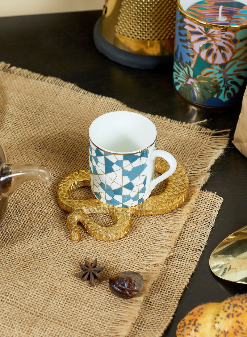 Premier 4-Piece Snake Shape Coaster Set With Holder Gold - Image 4