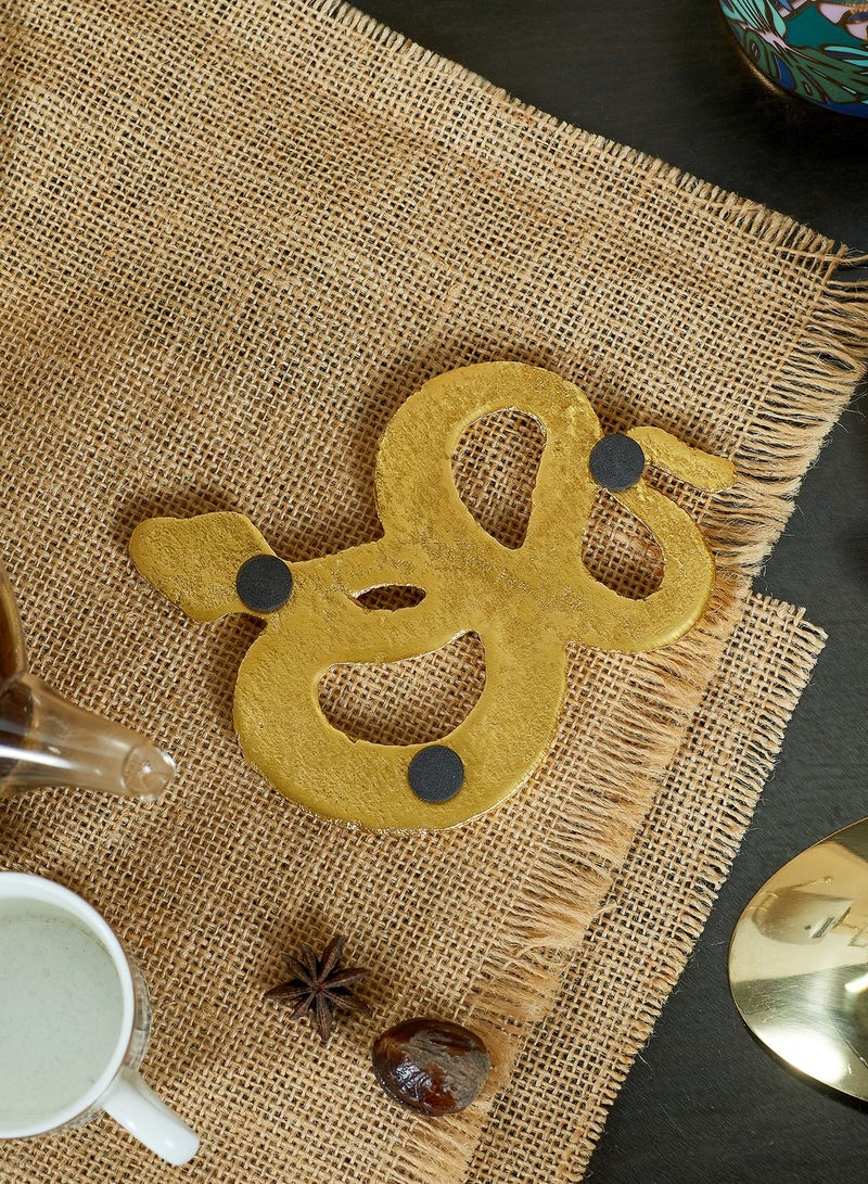 Premier 4-Piece Snake Shape Coaster Set With Holder Gold - Image 3