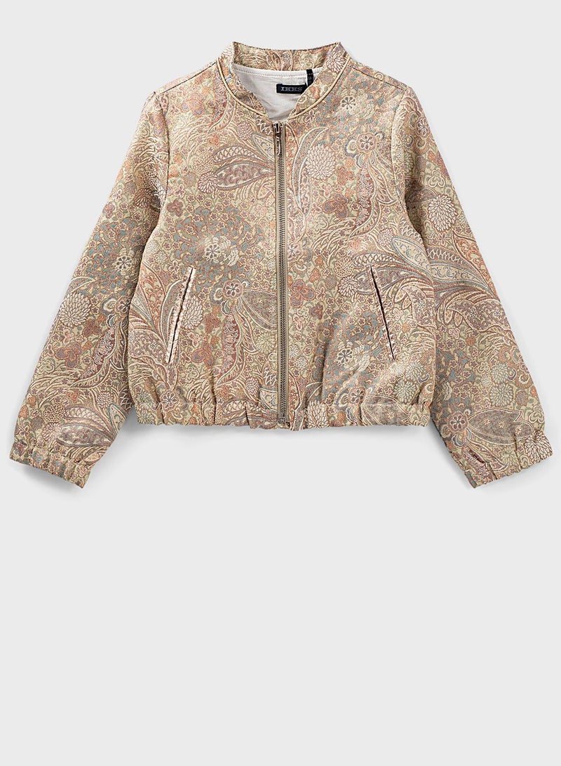 IKKS Kids Floral Print Bomber Jacket Multicolour  - Image 1
