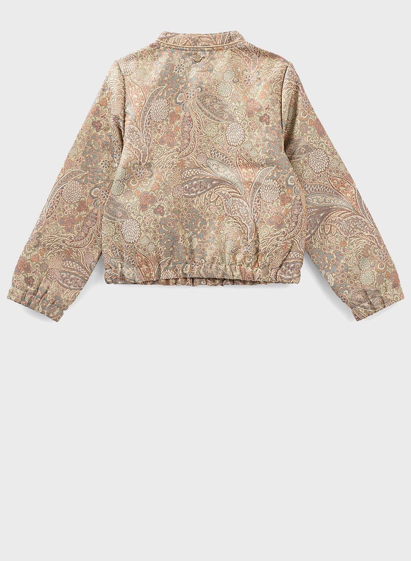IKKS Kids Floral Print Bomber Jacket Multicolour  - Image 2