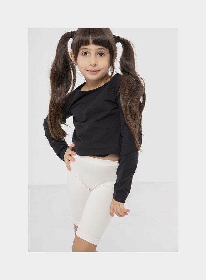 كارينا شورت بناتي - حيادي أوف وايت - Image 1