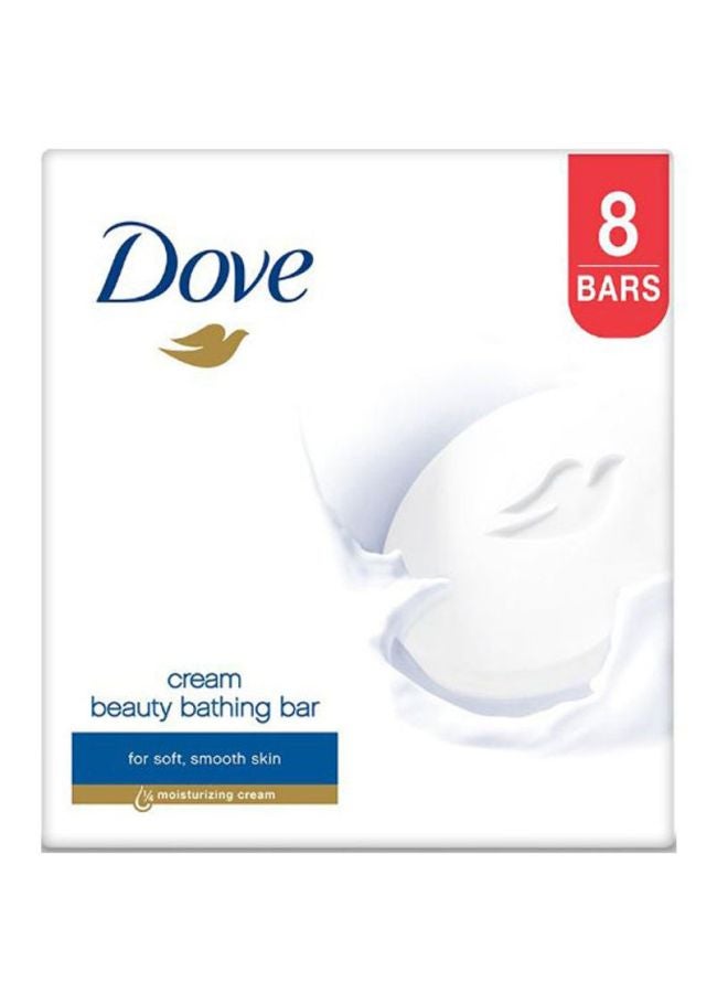 Dove Pack Of 8 Cream Beauty Bathing Bar White 800grams