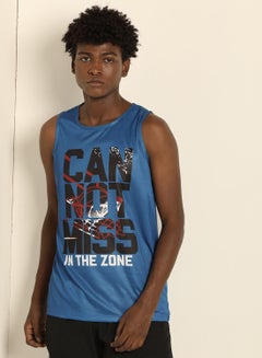 ABOF Basic Round Neck Can Not Miss In The Zone Printed Vest Blue/Black  - Image 1