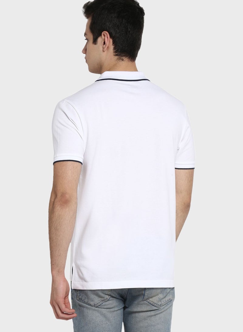 Red Tape Momentum Tipped Polo White  - Image 2