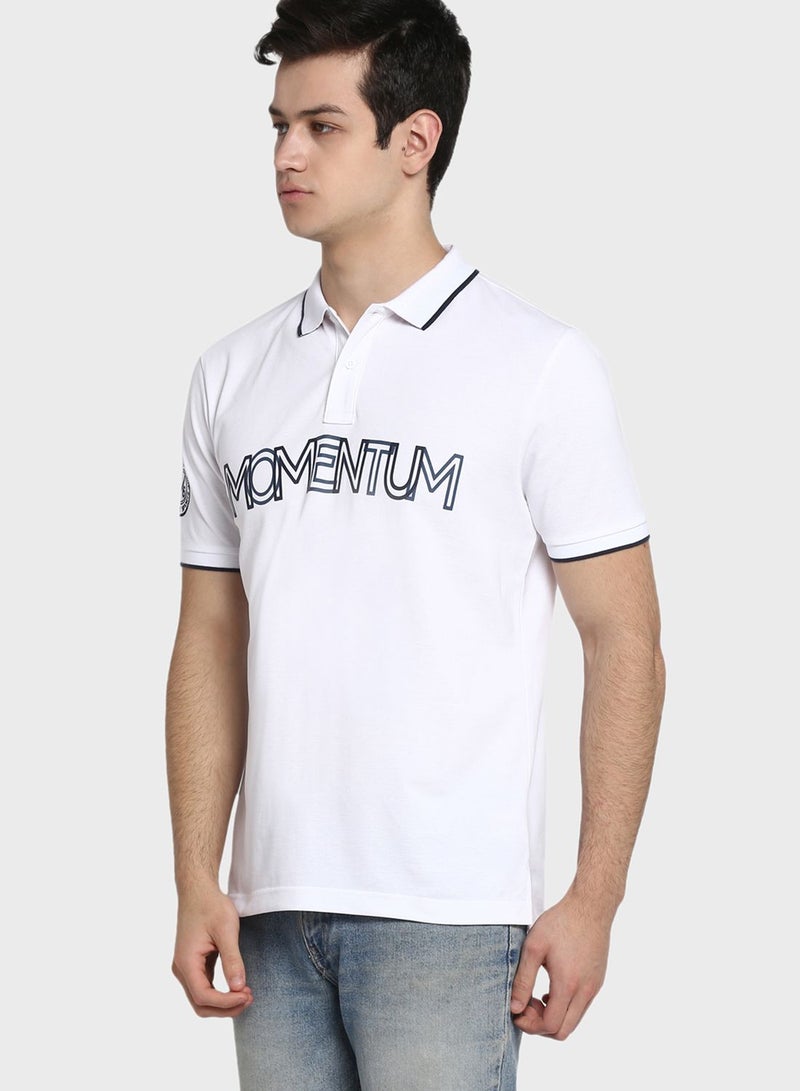 Red Tape Momentum Tipped Polo White  - Image 4