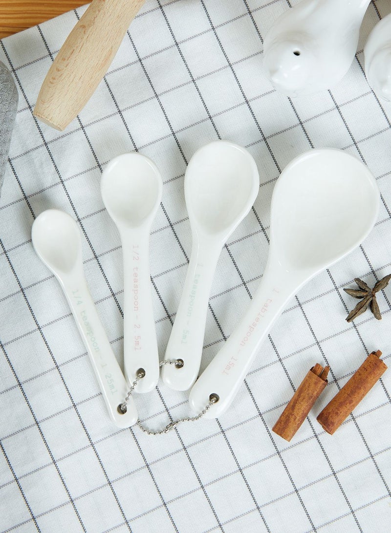 Premier Lola Set of 4 Measuring Spoons White - Image 1