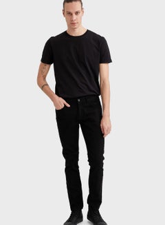 DeFacto Pedro Slim Fit Mid-Rise Jeans Black  - Image 4