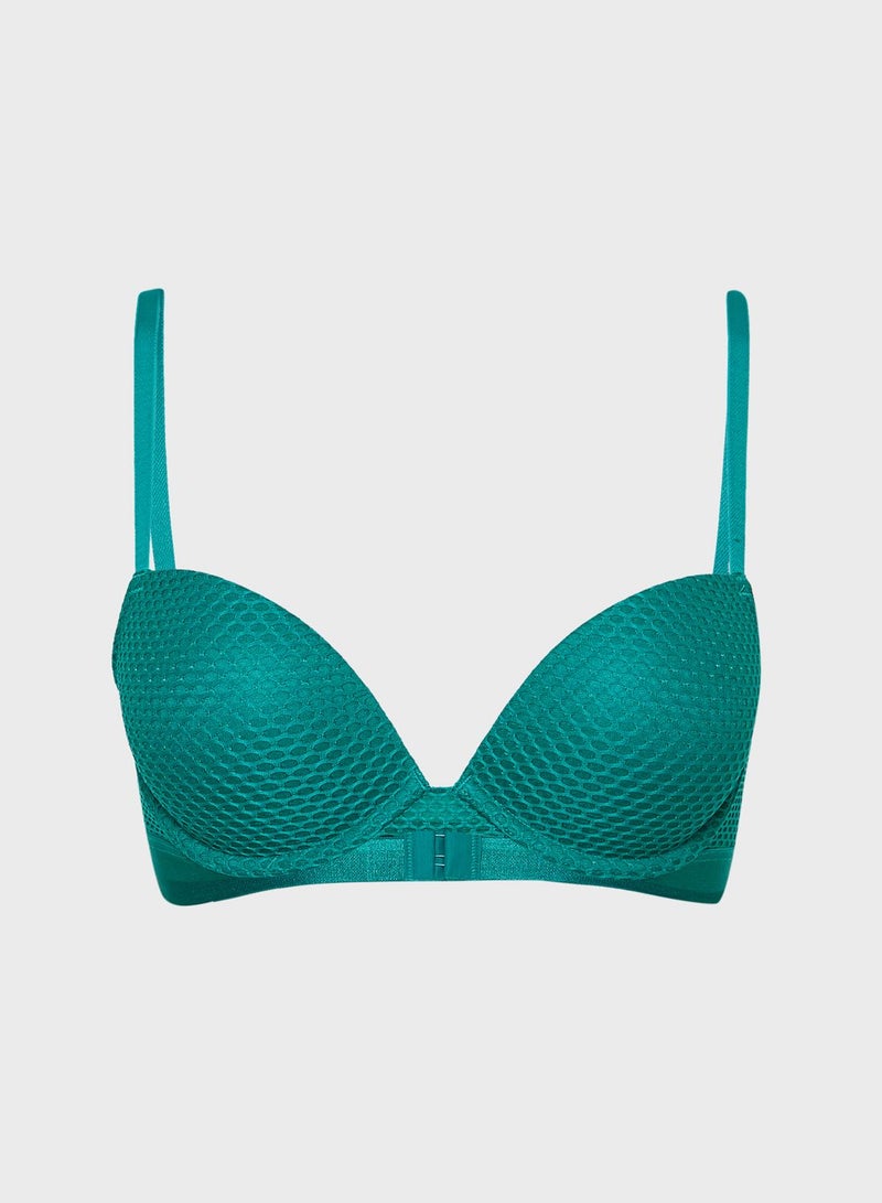 Lace Detail Plunge Neck Bra Green - v1617722025/N46270387V_1