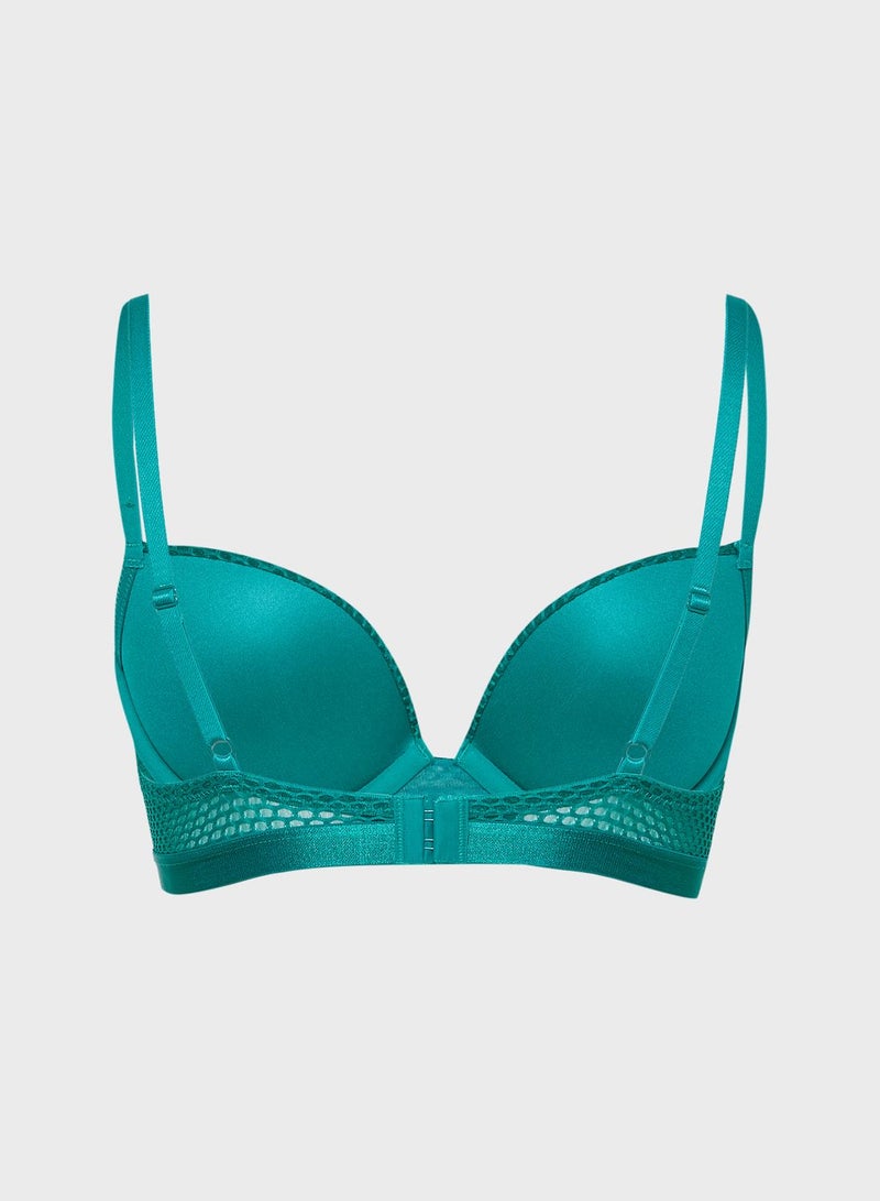 Lace Detail Plunge Neck Bra Green - v1617722025/N46270387V_2