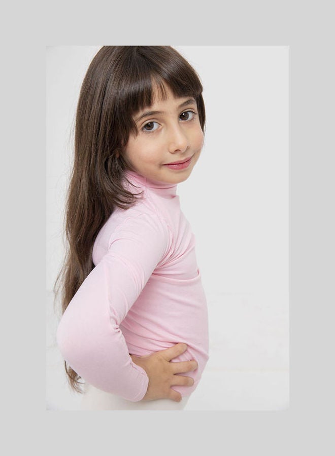 كارينا ملابس أساسية كاجوال سادة من المايكروفايبر للبنات وردي - Image 1