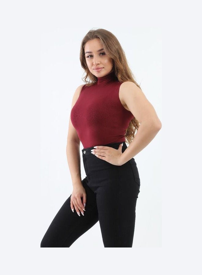 Carina Casual Plain Basic Body Wear Microfibre For Women Wine  - Image 3