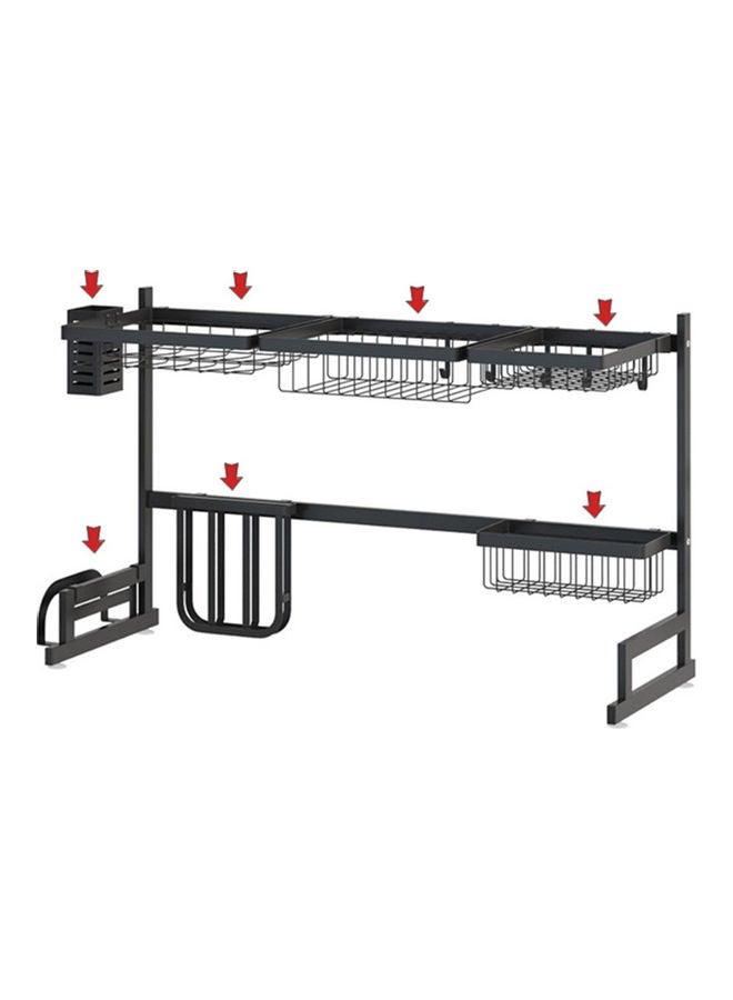 Over Sink Dish Drying Rack Black 41x18x34cm - Image 3