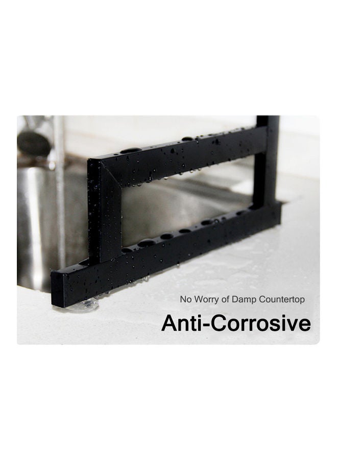 Over Sink Dish Drying Rack Black 41x18x34cm - Image 4