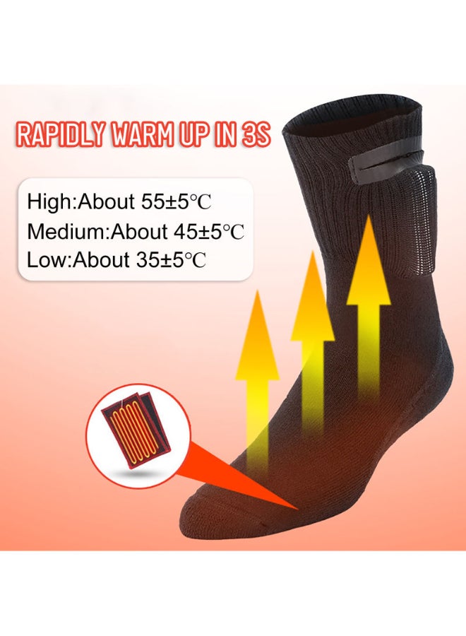 زوج جوارب متوسطة الطول قابلة للتدفئة كهربائياً أسود/ أبيض - Image 3