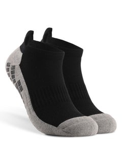 Pair Of 3 Colourblock Pattern Elastic Cuff Ankle Length Socks Black/Grey