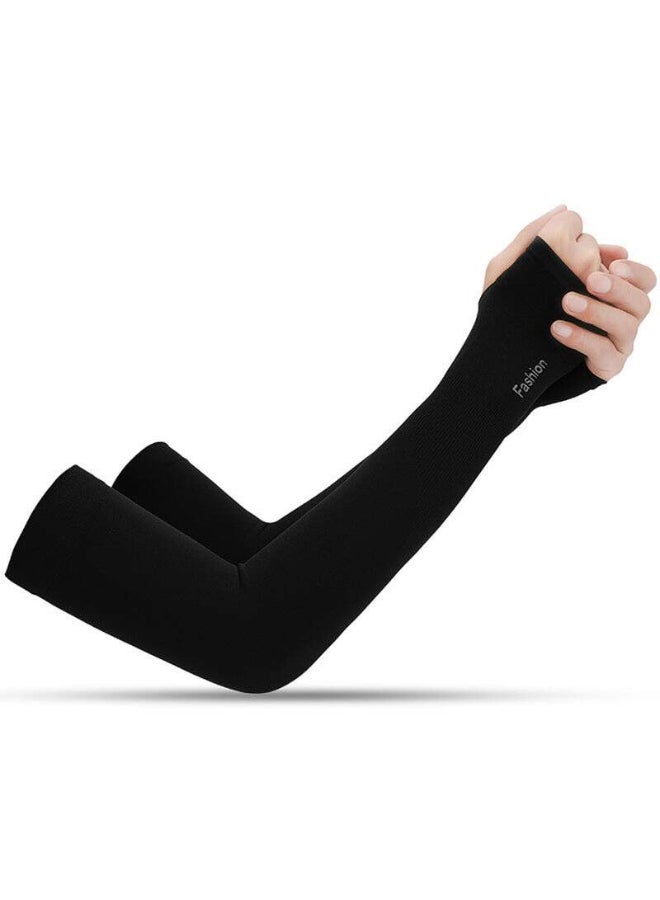Generic Pair Of UV Protective Absorbent Arm Sleeves Black  - Image 1